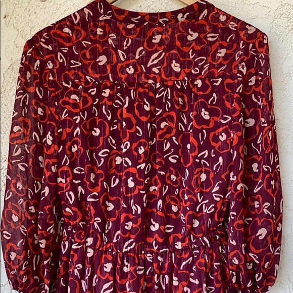 🎉HP🎉Kaari Blue Split Neck Midi Peasant Dress - Picture 5 of 8